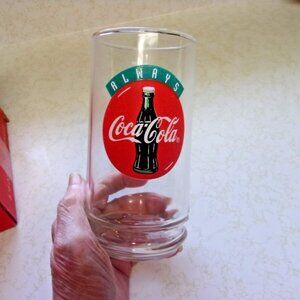 Set of 8  Vintage Always Coca-Cola Cooler Soda Glasses 6" Tall 16 Oz  New